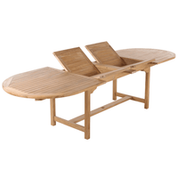 Adjustable Teak Dining Table With 2 Butterfly Leaves (79-118" Oval) - Haven