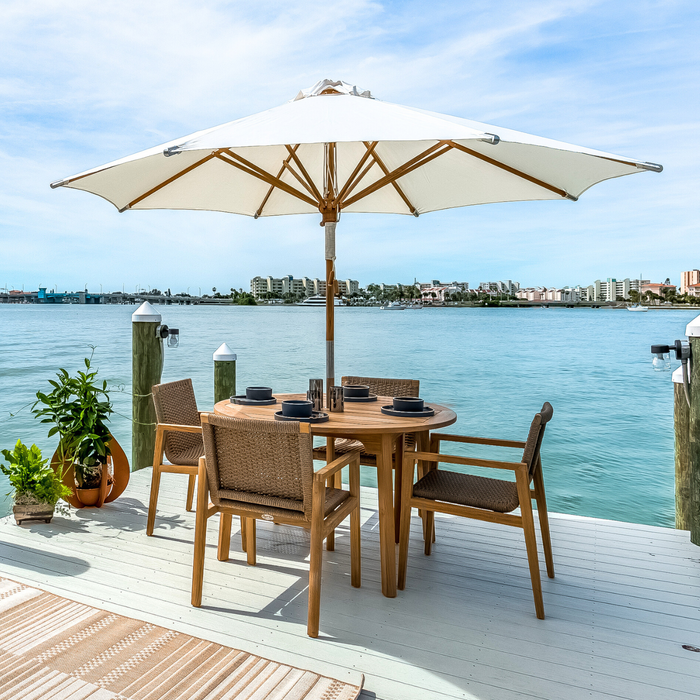 Round Teak Outdoor Dining Table (50" Diameter) - Admiral