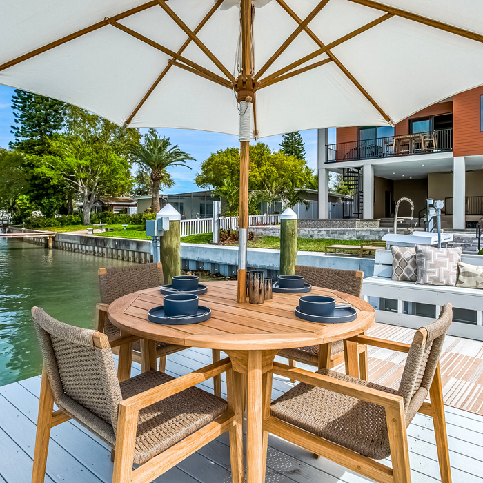 Round Teak Outdoor Dining Table (50" Diameter) - Admiral