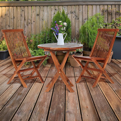 Affordable Teak Outdoor Furniture Set (Table + 2 Chairs) - by All Things Cedar - Teak HQ™