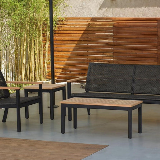 Aluminum and Teak Coffee Table (Rectangle) - Naples - Teak HQ™