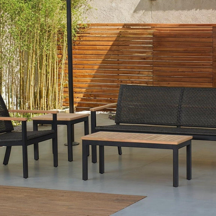 Aluminum and Teak Coffee Table (Rectangle) - Naples - Teak HQ™