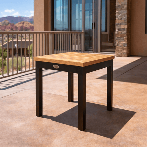 Aluminum and Teak Side Table (Square) - Naples - Teak HQ™