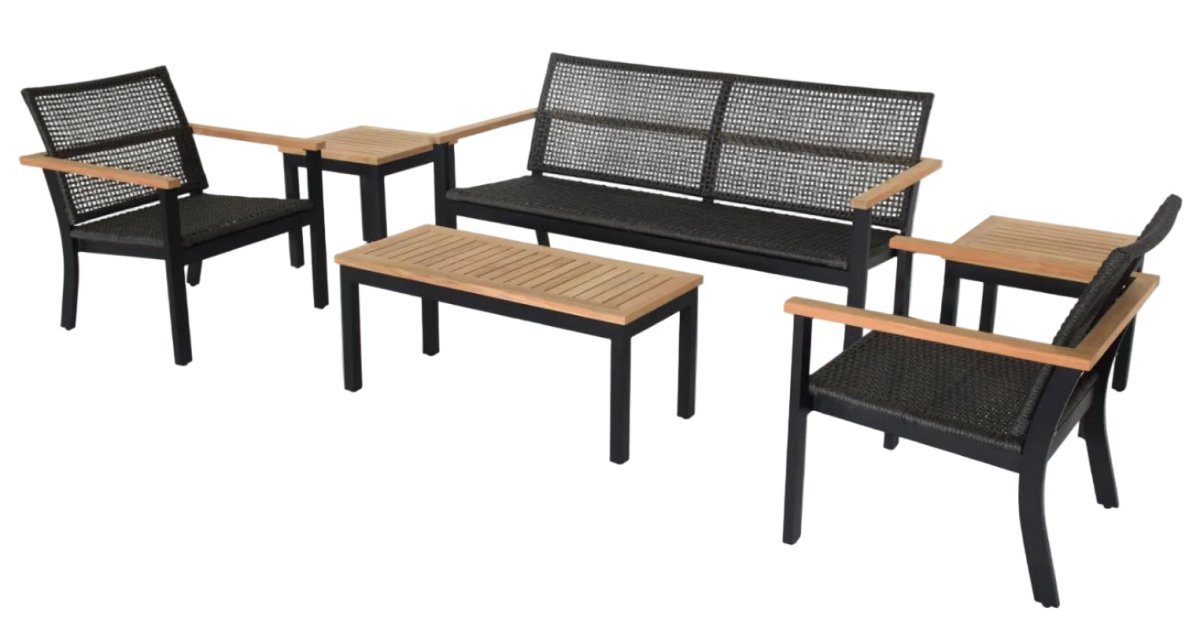 Aluminum and Teak Side Table (Square) - Naples - Teak HQ™