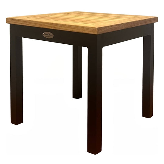 Aluminum and Teak Side Table (Square) - Naples - Teak HQ™