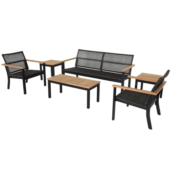 Aluminum and Teak Side Table (Square) - Naples - Teak HQ™