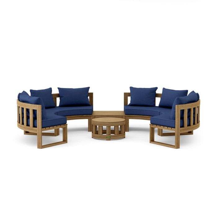 Authentic Teak Wood Furniture - Arena 6 - Piece Sectional Set - Teak HQ™