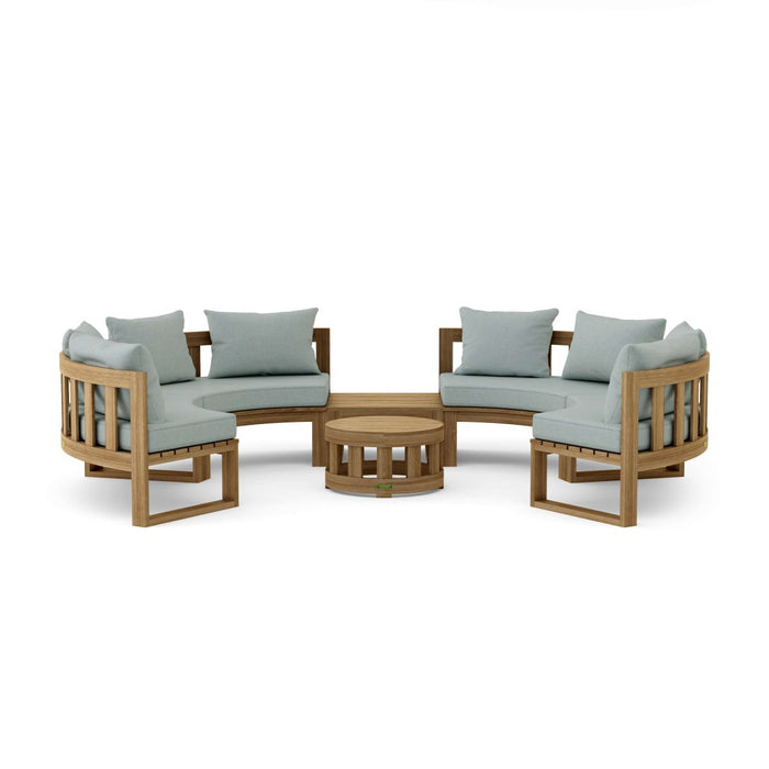 Authentic Teak Wood Furniture - Arena 6 - Piece Sectional Set - Teak HQ™