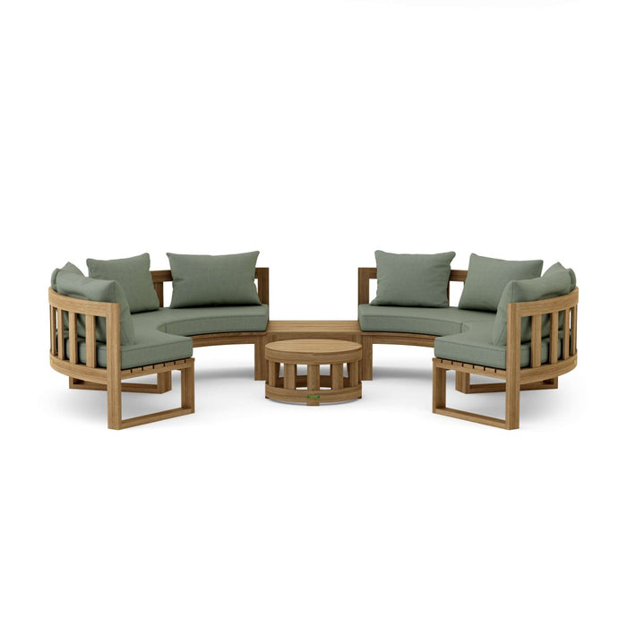 Authentic Teak Wood Furniture - Arena 6 - Piece Sectional Set - Teak HQ™