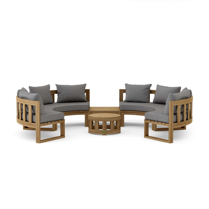 Authentic Teak Wood Furniture - Arena 6 - Piece Sectional Set - Teak HQ™