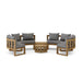 Authentic Teak Wood Furniture - Arena 6 - Piece Sectional Set - Teak HQ™