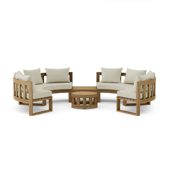 Authentic Teak Wood Furniture - Arena 6 - Piece Sectional Set - Teak HQ™