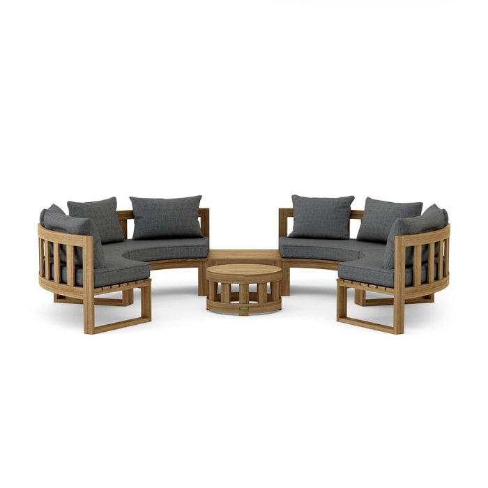 Authentic Teak Wood Furniture - Arena 6 - Piece Sectional Set - Teak HQ™