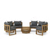 Authentic Teak Wood Furniture - Arena 6 - Piece Sectional Set - Teak HQ™