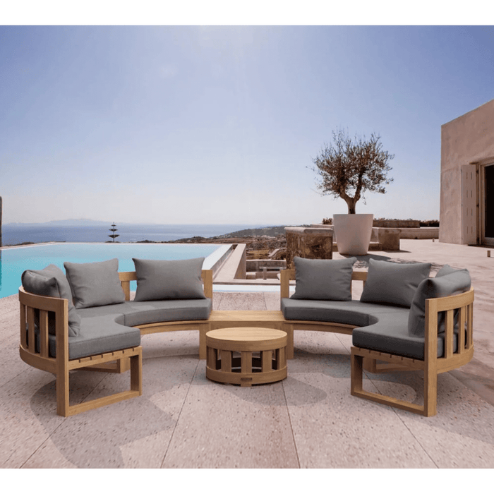 Authentic Teak Wood Furniture - Arena 6 - Piece Sectional Set - Teak HQ™