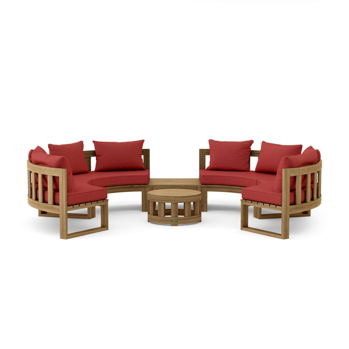 Authentic Teak Wood Furniture - Arena 6 - Piece Sectional Set - Teak HQ™