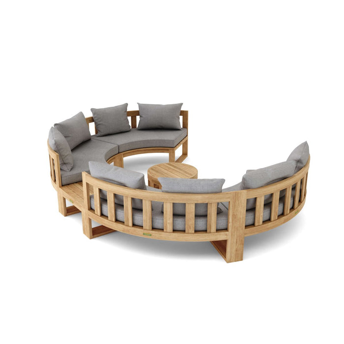 Authentic Teak Wood Furniture - Arena 6 - Piece Sectional Set - Teak HQ™