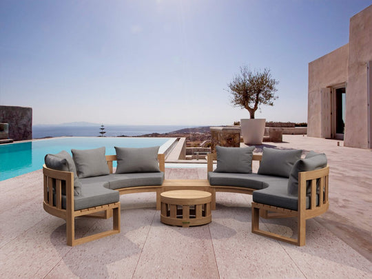 Authentic Teak Wood Furniture - Arena 6 - Piece Sectional Set - Teak HQ™