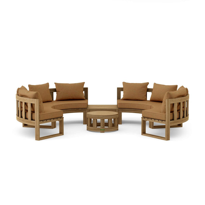 Authentic Teak Wood Furniture - Arena 6 - Piece Sectional Set - Teak HQ™