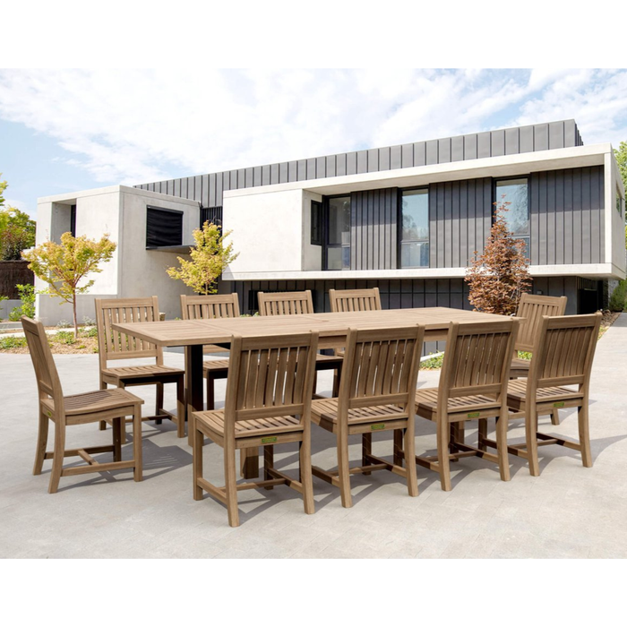 11-Piece Teak Outdoor Dining Set - Bahama (Table) & Rialto (Chairs)