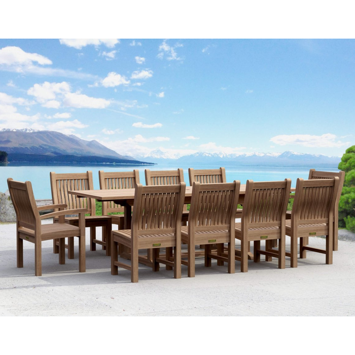 Teak Outdoor Dining Set for 10 - Bahama (Table) & Sahara (Chairs)