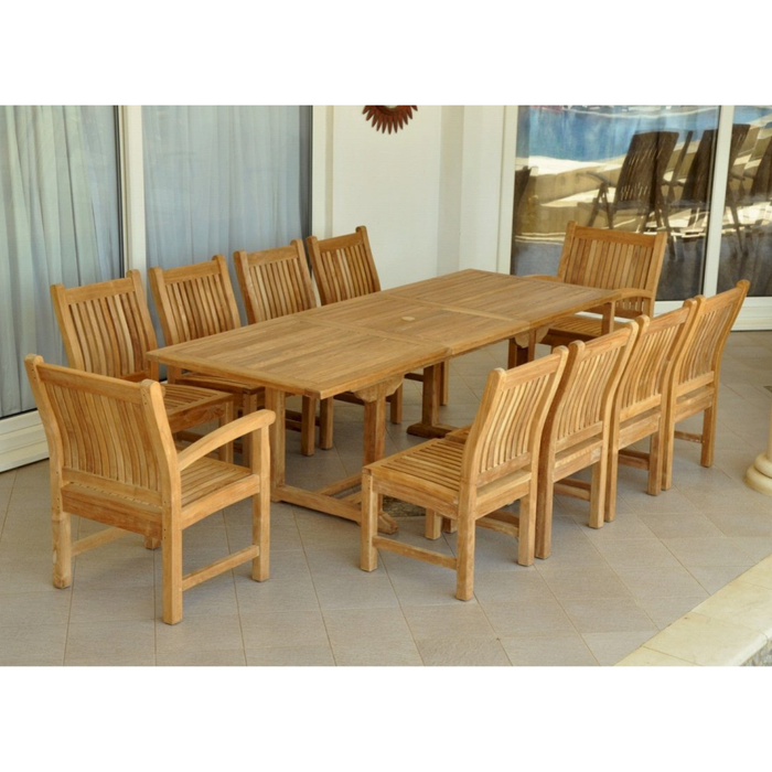 Teak Outdoor Dining Set for 10 - Bahama (Table) & Sahara (Chairs)