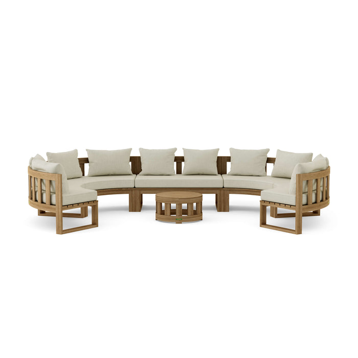 Teak Outdoor Conversation Set - Arena 6-Piece Sectional Set