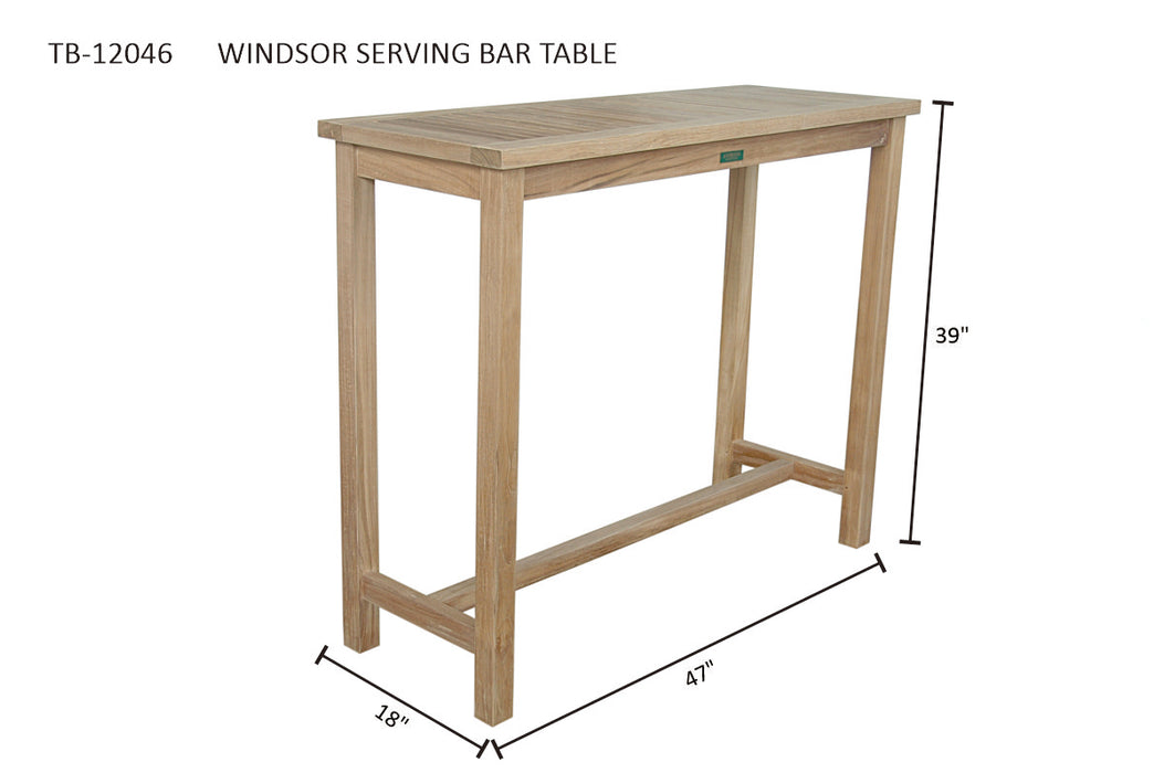 Outdoor Teak Serving Table (47" Long Rectangle) - Windsor