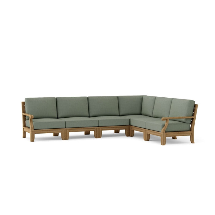 Contemporary Teak Outdoor Furniture - Riviera 6 - Piece Sectional Set - Teak HQ™