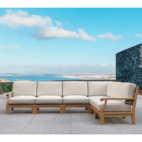 Contemporary Teak Outdoor Furniture - Riviera 6-Piece Sectional Set