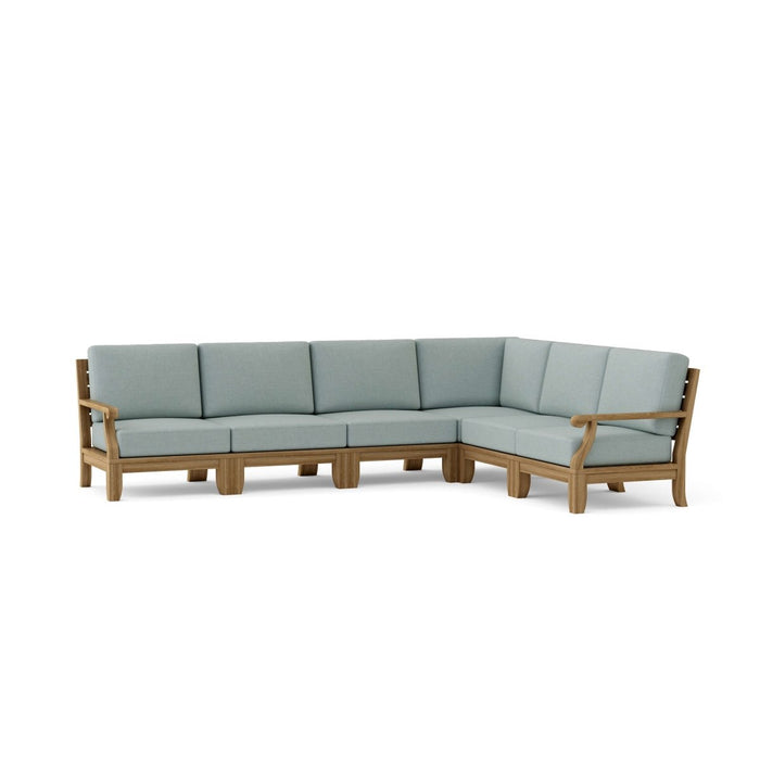 Contemporary Teak Outdoor Furniture - Riviera 6 - Piece Sectional Set - Teak HQ™