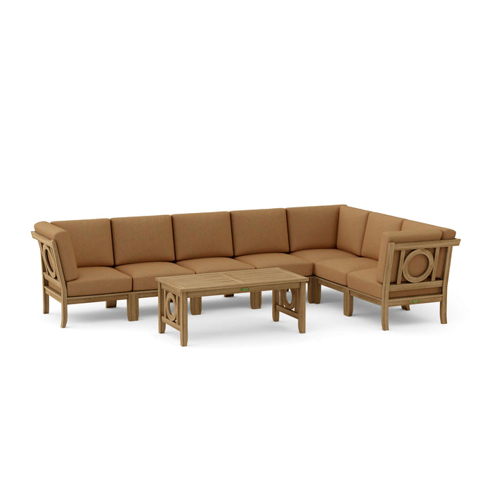 Modern Teak Furniture - Natsepa 8-Piece Sectional Set