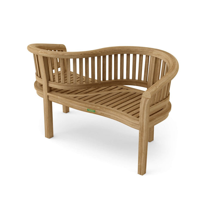 Curved Teak Outdoor Bench (2 - Seater) - Curve - Teak HQ™