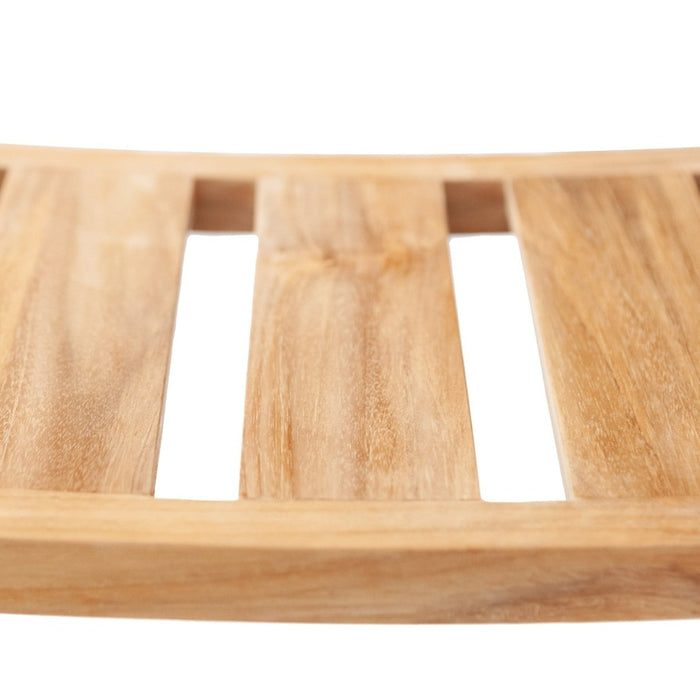 Curved Teak Spa Bench With Lower Shelf - Meridian - Teak HQ™