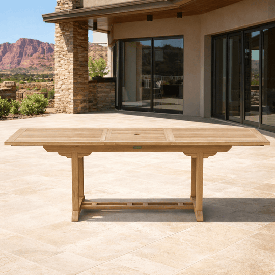 Expandable Teak Dining Table (94" Long Rectangle) - Bahama - Teak HQ™