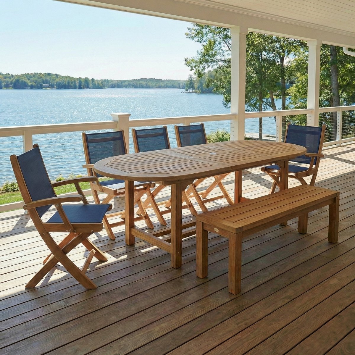 Extendable Teak Outdoor Dining Table (78" Long Oval) - Family - Teak HQ™