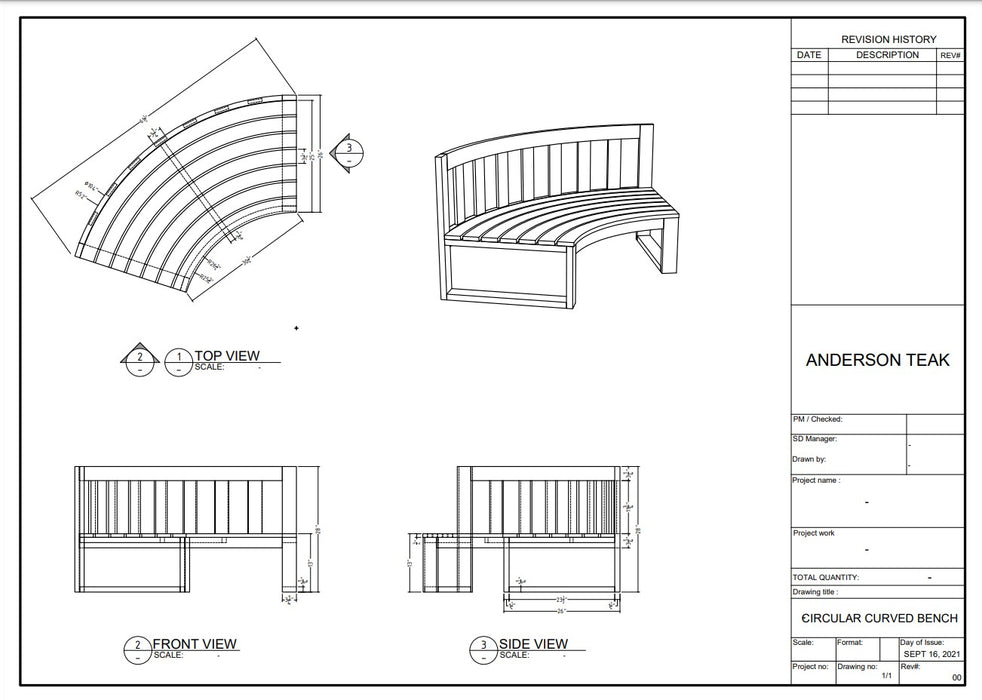 Teak Wood Sectional - Arena (Curved)