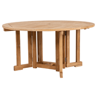 Foldable Teak Table (60" Round) - DropLeaf