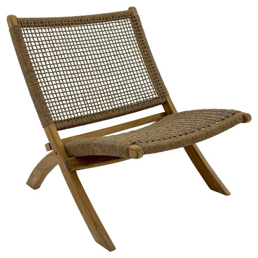 Folding Lounge Chair With Polystrand Seat - Shoreline - Teak HQ™