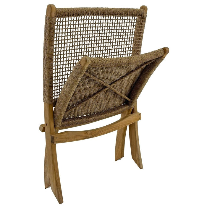 Folding Lounge Chair With Polystrand Seat - Shoreline - Teak HQ™