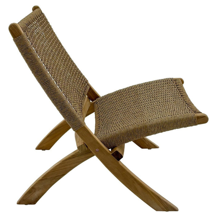 Folding Lounge Chair With Polystrand Seat - Shoreline - Teak HQ™
