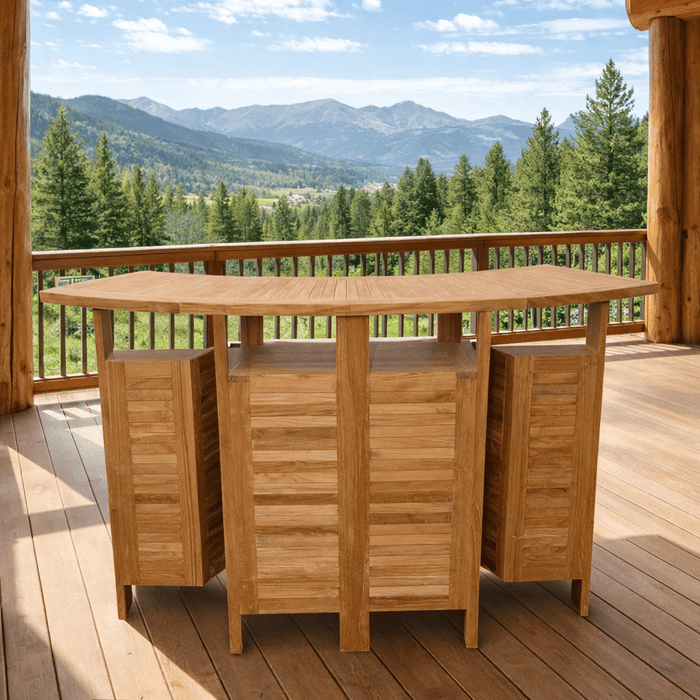 Folding Teak Bar Table (62" Long Rectangle) - Altavista - Teak HQ™