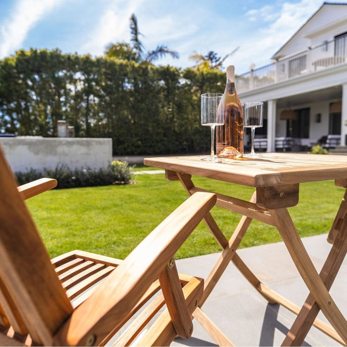 Folding Teak Patio Table for 2 (28" Square) - Monaco - Teak HQ™