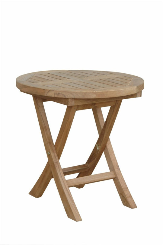 Folding Teak Side Table (20" Round) - Montage - Teak HQ™