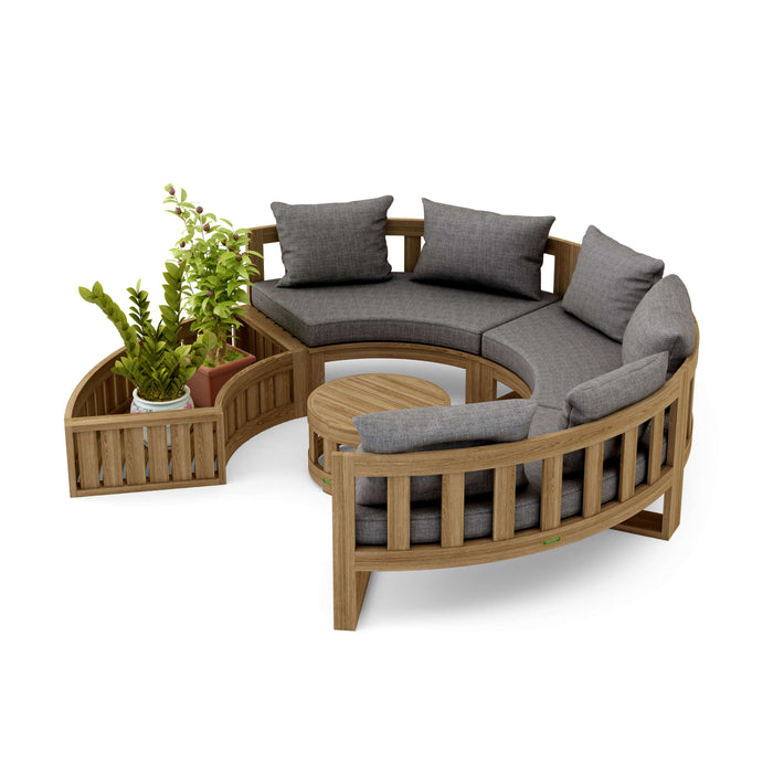 Teak Sectional Outdoor Sofa - Arena 5-Piece Modular Set