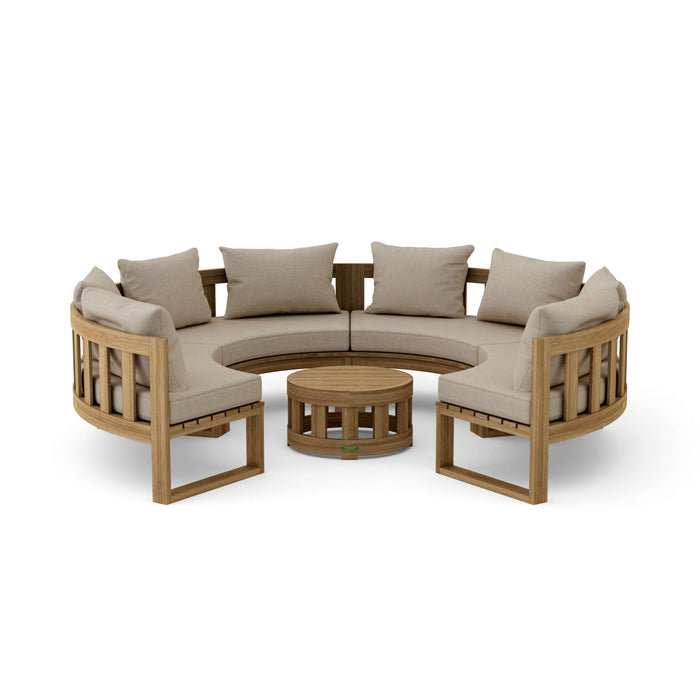 High-End Teak Furniture - Arena 5-Piece Sectional Set