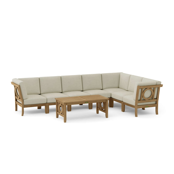 Modern Teak Furniture - Natsepa 8-Piece Sectional Set