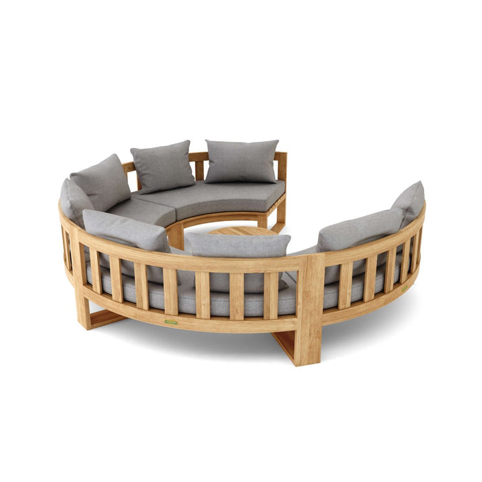 High - End Teak Furniture - Arena 5 - Piece Sectional Set - Teak HQ™