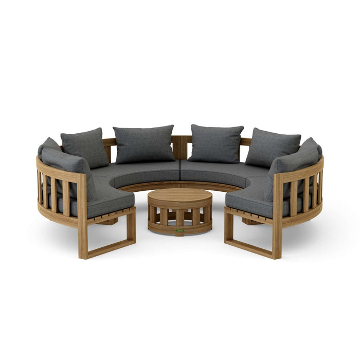 High - End Teak Furniture - Arena 5 - Piece Sectional Set - Teak HQ™