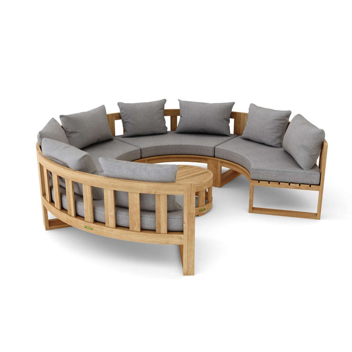 High - End Teak Furniture - Arena 5 - Piece Sectional Set - Teak HQ™